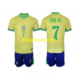 Billige Fotballdrakter Brasil VINI JR 7 Barn Hjemmedraktsett 2024 Kortermet